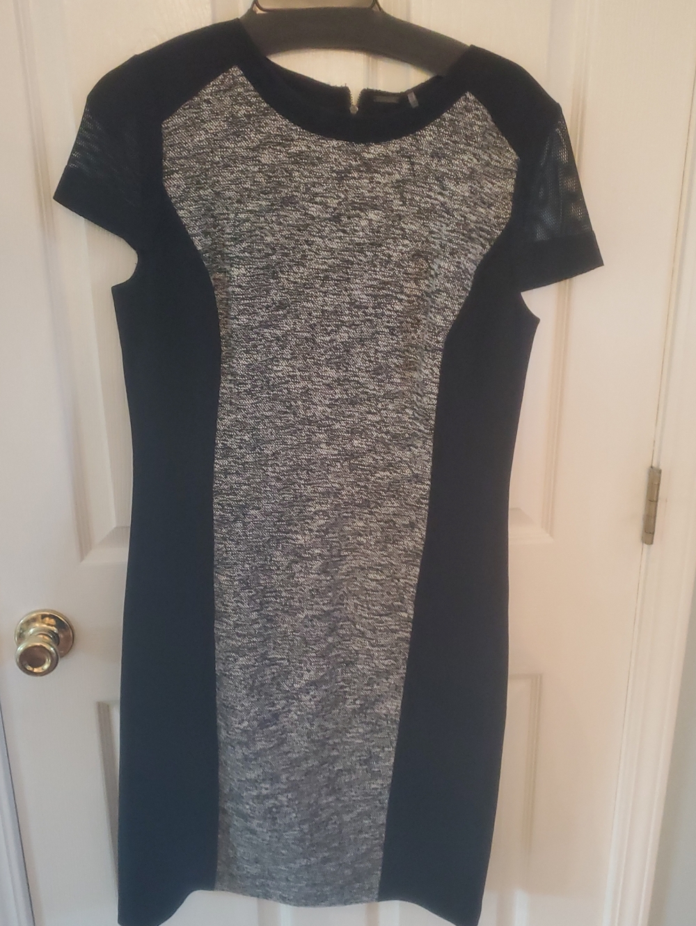 Eli Tahari Classic Black & Gray Sheath Dress - Women